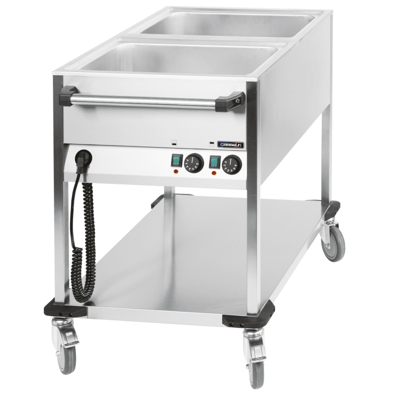 Bain Marie Trolley Water Heated 2 X GN 1 1 Professional Casselin