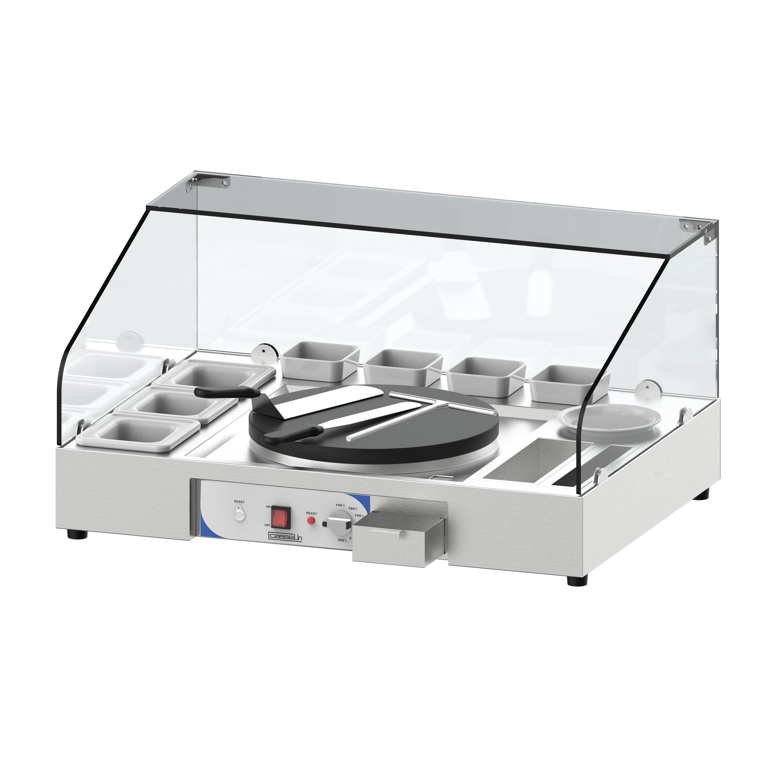 Crepe Machine Serving Station With Glass for Food Truck - GoodLoog