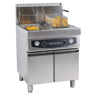 Friteuse gaz avec soubassement 2 x 17 litres - Casselin - 1