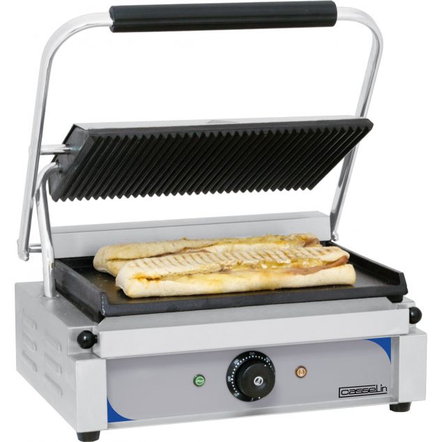 Panini grill geribbelde - gladde - Casselin - 1