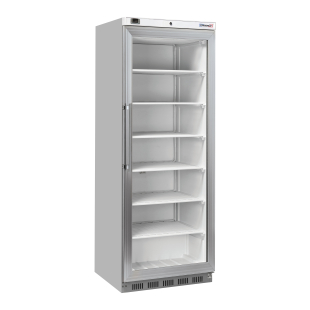 Upright glass door freezer