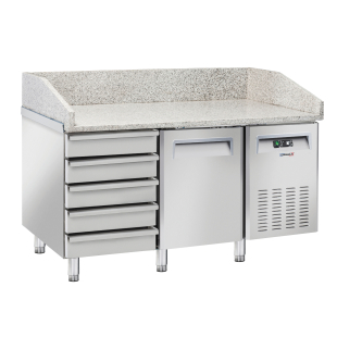 Refrigerated pizza counter with granite top